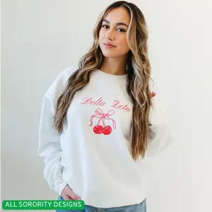 All Sorority Cherry On Top Crewneck Sweatshirt, Trendy Greek Life College Apparel, Cozy Unisex Pullover, Cute Cherry Graphic Aesthetic, Perfect Gift for Sorority Sisters & Students