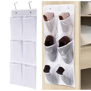 Over the Door/Wall Shoe Organizer, 2 Pack, Narrow, Hanging Shoe Rack for Closet, Bathroom, RV, Pantry, Camping, White