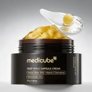 Medicube Deep Vita C Capsule Cream 55g, Brightening Face Cream with 5% Niacinamide & Vitamin C Derivatives, Dark Spot & Dull Skin Corrector