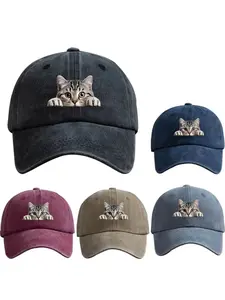 Fashion Washed Cotton Denim Baseball Caps Men Women Vintage Animal 3D Print Outdoor Sports Trucker Dad Hat Female Male Sun Hats