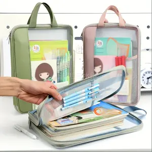 Top Choice for Back-to-School Season: Large Opening Multi-layer Document Bag, File Storage Bag: A Must-have Storage Option for Documents and Small Items, Lightweight and Portable, Durable Material, Replaceable Labels, Office and School Supplies