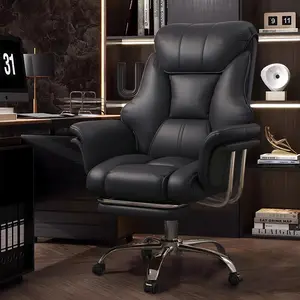 【Mother's Day】Big and Tall Office Chair 550 lbs Extra Wide Leather Executive Chair with Retractable Footrest, Heavy-Duty Ergonomic Chair, Adjustable Height Computer Gaming Chairs