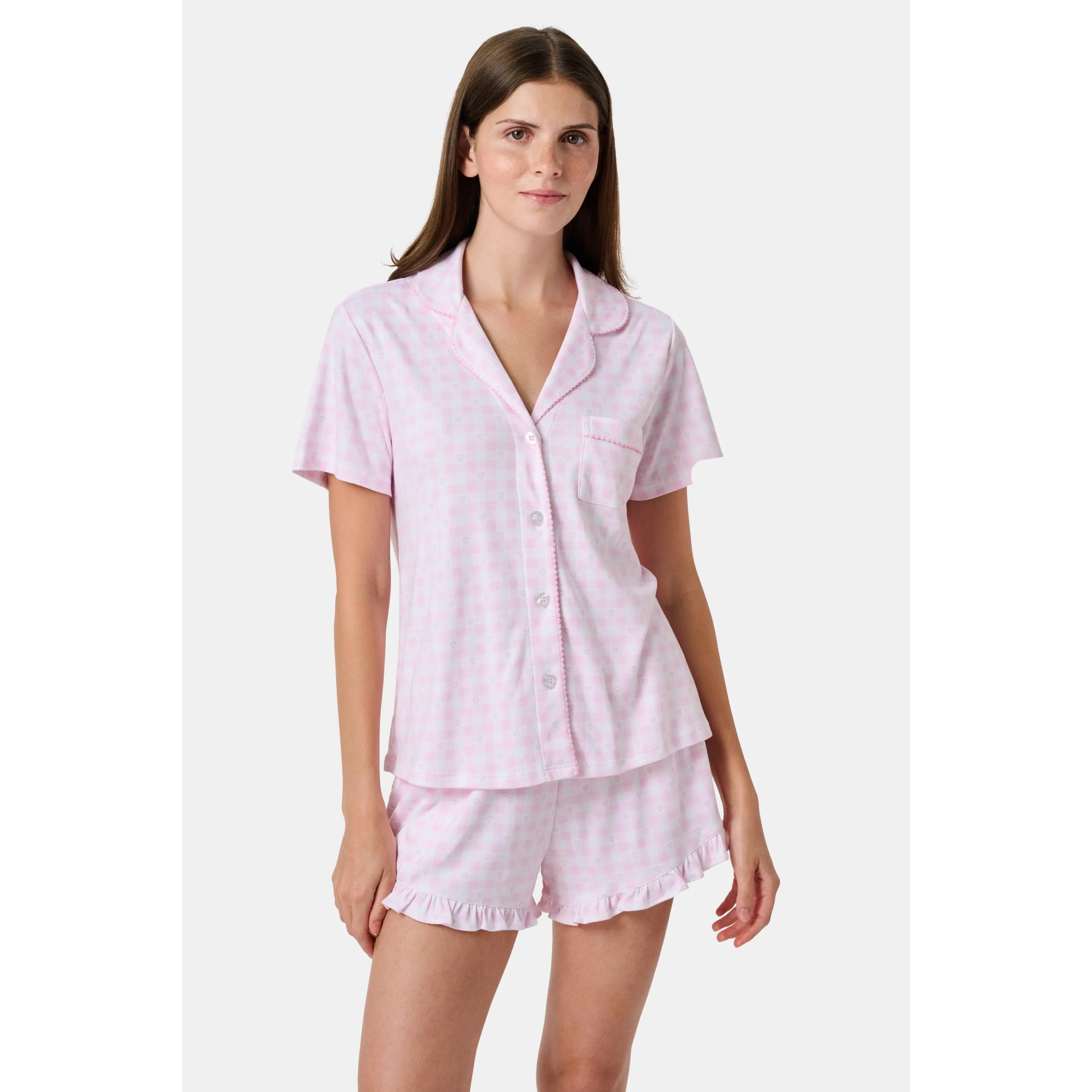 Gingham Hearts Wyatt Polo Pajamas