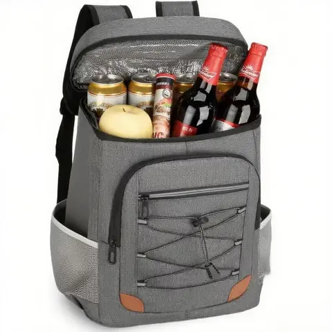 Insulated Leakproof Soft-Sided Cooler Backpack, Nylon Waterproof Multi-Function Beverage Cooler for Men, 36-Can Large Capacity Cold Storage Cooler Bag for Camping, Fishing