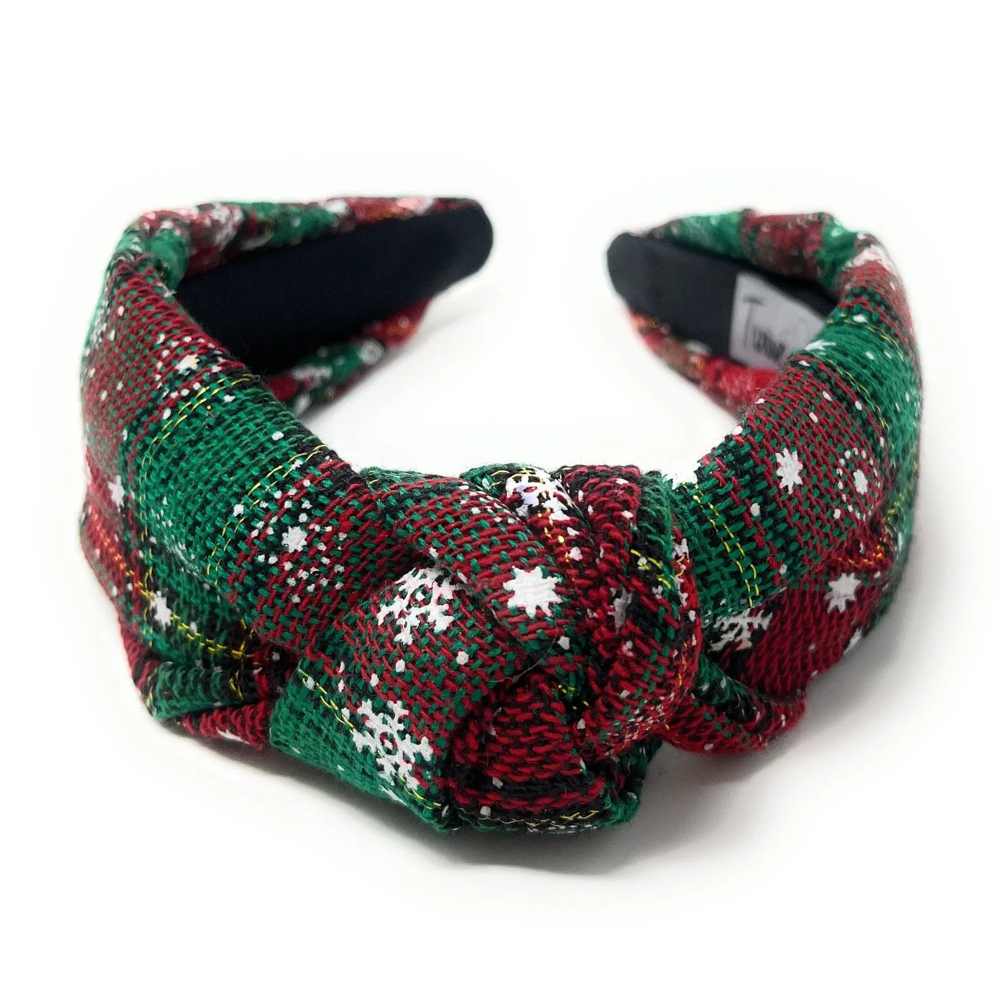 Green Tartan Plaid Knot Headband