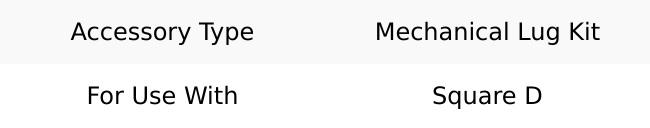 Square D Circuit Breaker Mechanical Lug Kit 3/0 AWG, Use with Square D AL900MA