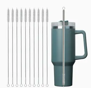 Straw Cleaner Brush Extend Extra Wide Diam Pipe Cleaners, Extra Long Straw Brush For Sippy Cup, Water Bottle And Tubes Cleaning Kitchen Steel Kitchen Steel Glass