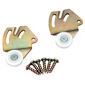 212 MAIN Heavy-Duty 2-Pack 0.38 in. Offset 2-Wheel Bypass Sliding Door Hangers, Home Supply Hardware Hooks for Sliding Doors