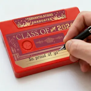 Graduation Party Favors Voice Recordable Greeting Card 300 Second Class of 2026 Custom Voice Guestbook for Graduation Congrats Grad Party Decoration Funny Happy Anniversary Gift
