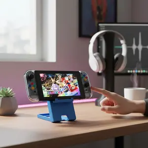 Folding Portable Adjustable Mobile Phone Holder, Foldable Nintendo Switch Stand Accessories for Electronics Devices