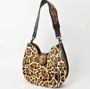 American Darling Hair-on Cowhide Hobo Bag Western Genuine Leather Shoulder Bag