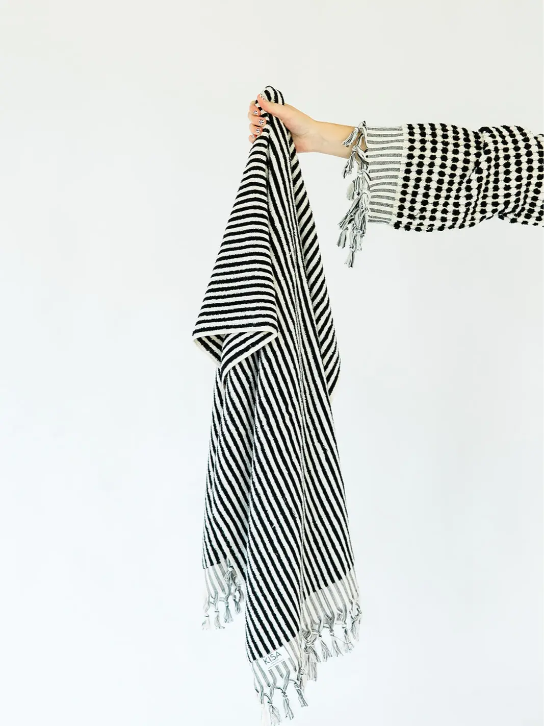 Black & White Striped Cloud Towel