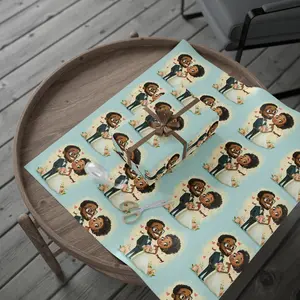 Charming Wedding Wrapping Paper – Just Married Design