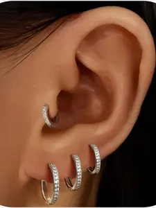 Hypoallergenic Cz Mini Hoop Earrings Jewelry Set, Unisex 6-12mm Sizes, Durable & Comfortable Design, Perfect Gift for All Occasions