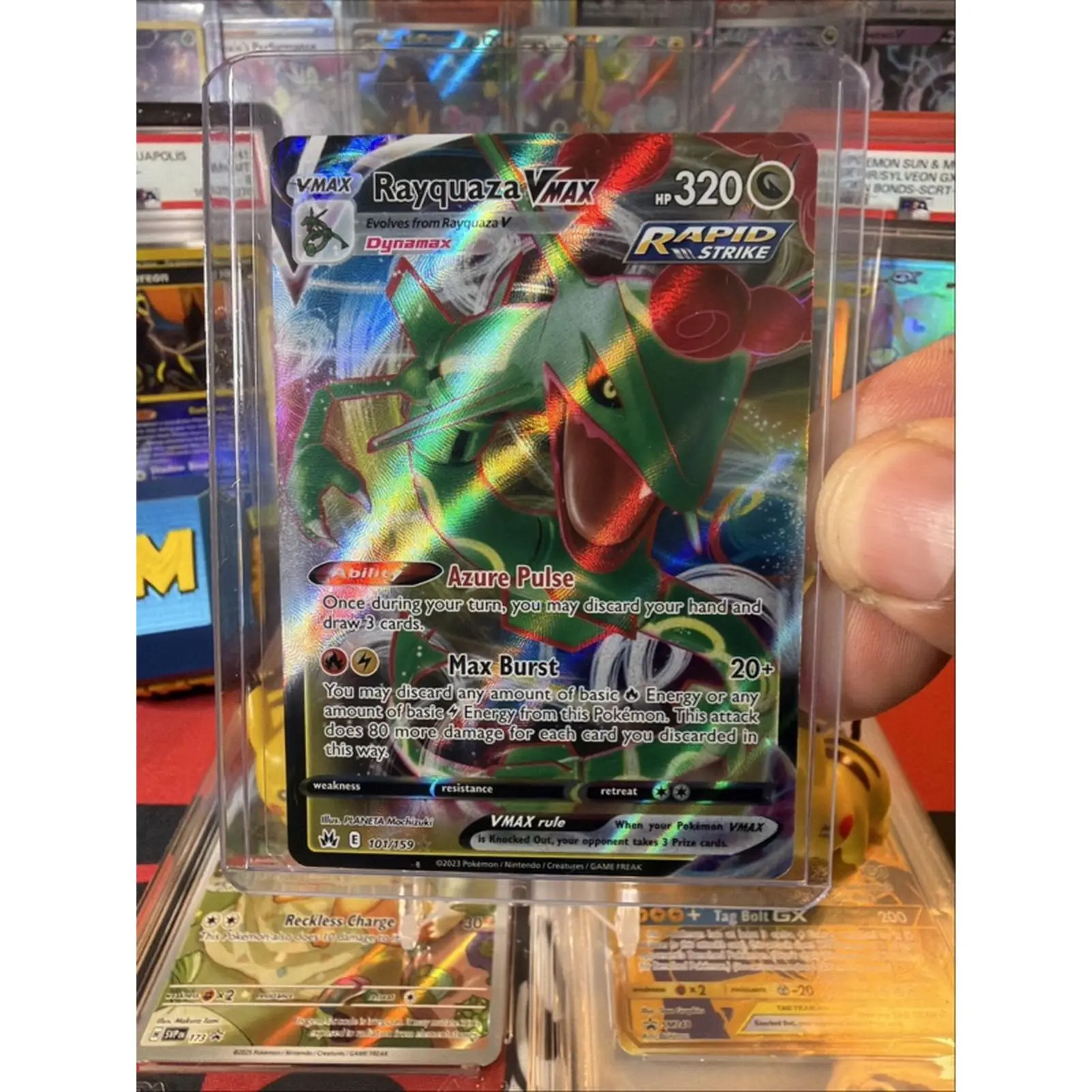 Pokémon Rayquaza VMAX Crown Zenith Ultra Rare Full Art Holo 101/159 Trading Card Game Collectible