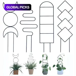 Modern Metallic Plant Trellis, 4 Counts/set Mixed Size Indoor Plant Trellis, Climbing Plant Support Rack, Gardening Supplies, Modern, Mechanic Tools, Garden Obelisk Trellis, Garden Fencing Trellis, Climbing Planting Stand #GLOBAL PICKS