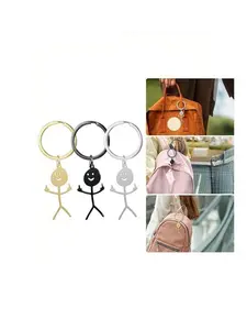 Cartoon Figure Shaped Bag Pendant Keychain for Men & Women, Stainless Steel Keychain, Metal Key Chain, Cute Key Ring