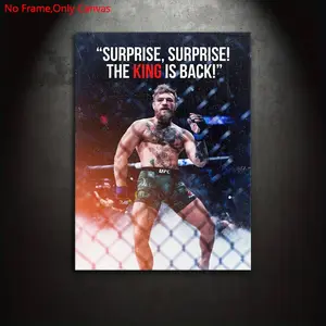 1 piece/set of frameless canvas painting print posters, classic realistic art, UFC champion motivational quotes, dedicated to those who pursue success and motivation, ideal gift for bedroom, living room, kitchen, dormitory corridor, Decorative Artwork