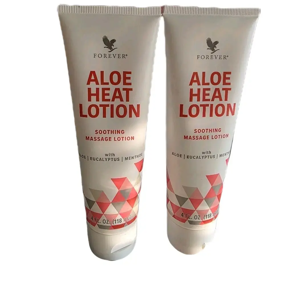 2 Packs Forever Aloe Heat Lotion - Soothing Massage Lotion with Aloe Eucalyptus Menthol for Heat Application Relief. Shipping Free