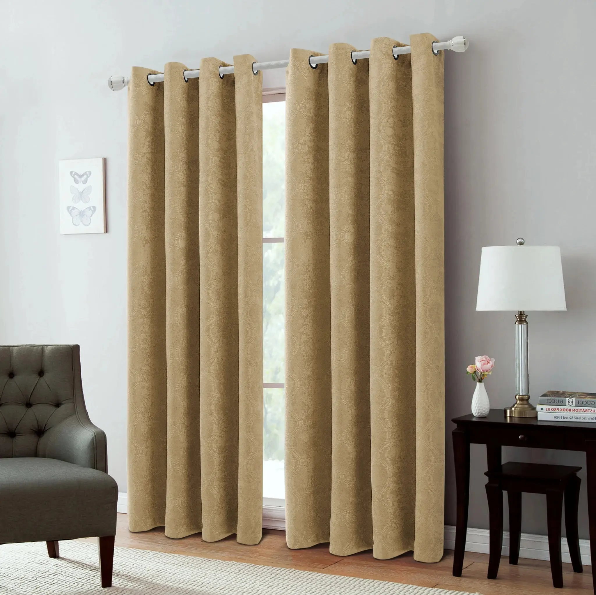 Blackout Grommet Curtain Panel, Household Textile Curtain Accessory for Window Light Blocking
