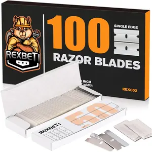 100PCS Single Edge Razor Blades, Industrial Razor Blades for Scraper, Suitable for Removing Labels, Decals, Stickers and Old Paint