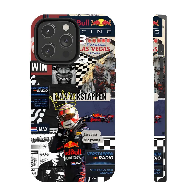 MAX VERSTAPPEN Champion Energy Cellphone Casing - Navy Racing Design Accessory for Car Lovers, 2025 HY643, Protection for iPhone 17/16/15/14/13/12/11 Pro Max/Plus & Samsung Galaxy S23FE/22/23/24/25