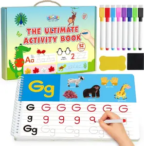 BenBen Preschool Learning Activities, 52 Pages, Tracing Books for Kids Ages 3-5, Kindergarten Workbooks, Toddler Writing Practice, Pre K Busy Book Educational Toys, Autism Learning Materials