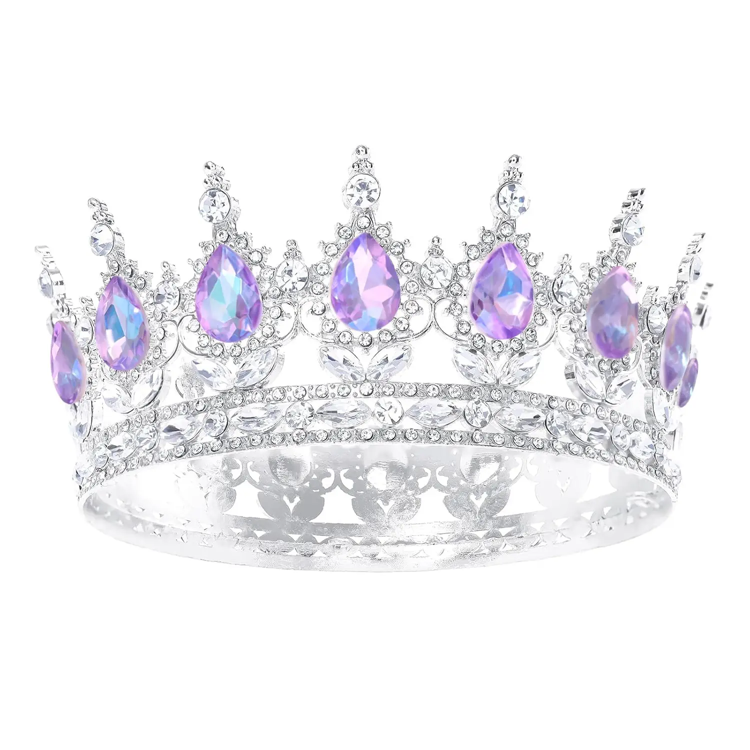 Women Tiara Rhinestone Crown Bridal Party Accessory Wedding Crystal Bridal Tiara - QUEEN VICTORIA Royal Bridal Tiara Crystal  main image 2