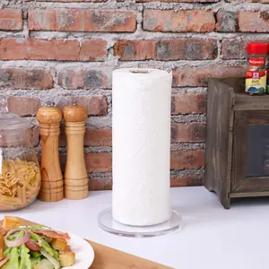 Clear Acrylic Paper Towel Roll Holder Rack Tabletop Dispenser Stand