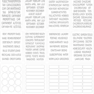 163 Cash Envelope Sticker Labels Black Vinyl Decals for Finance Planner, Budget Stickers for Cash Envelope System Wallet & A6 Binder, Labels Money Sticker for Budget Organizer book journal