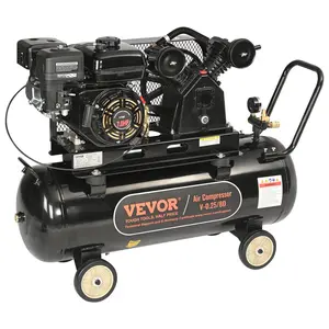 【FathersDayGift】 VEVOR 7HP Gas Powered Air Compressor, 21 Gallon Horizontal Air Compressor Tank, 9CFM@115PSI Gas Driven Piston Pump Air Compressed System with 115PSI Max Pressure for Construction Sites Workshop