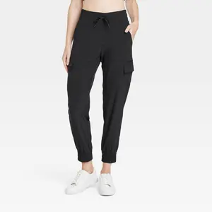 Women's Active Light Mid-Rise Cargo Joggers - All In Motion Black L
