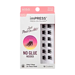 Impress Falsies Self Adhesive Eyelashes, 12 Lash Clusters - Refined