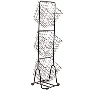 3 Tier Multi-function Finishing Rack with Removable Baskets Kitchen Storage Cabinets for Bathroom Bedroom Laundry Office Fruit Snack