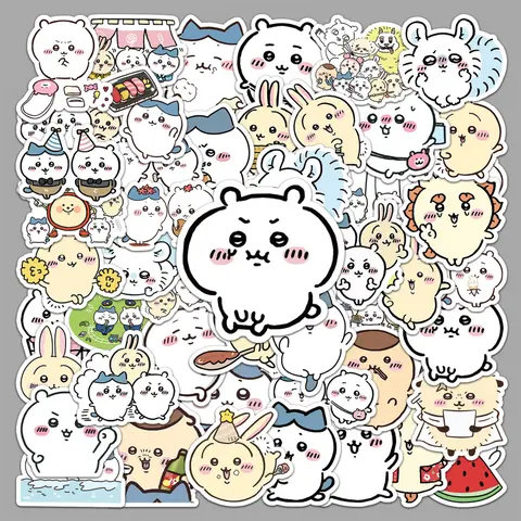51pcs Personalized Chiikawa Hamster PVC Vinyl Cute Stickers, Easy-Remove Durable Long-Lasting Waterproof Mobile Phone Accessories, Universal Fit for Smartphones, Kids’ Birthday Gifts