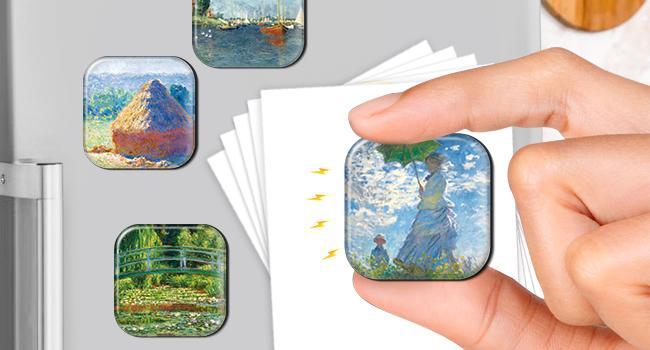 16PCS Monet Magnets for Fridge Cute Locker Magnets Decorative for Refrigerator Whiteboard Cabinet Office Kitchen Blackboard for Adult
