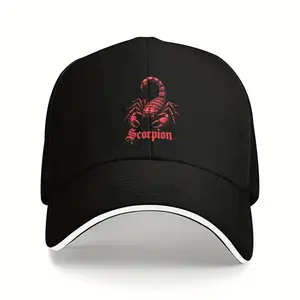 Scorpio Black Trucker Hat |   Stylish Sun Protection Cap |   Casual Outdoor Sport Cap for Men and Women |   Trendy Design |   Elegant Black Cap