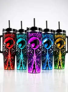 Neon Lightning Panther 40oz Insulated Travel Tumbler