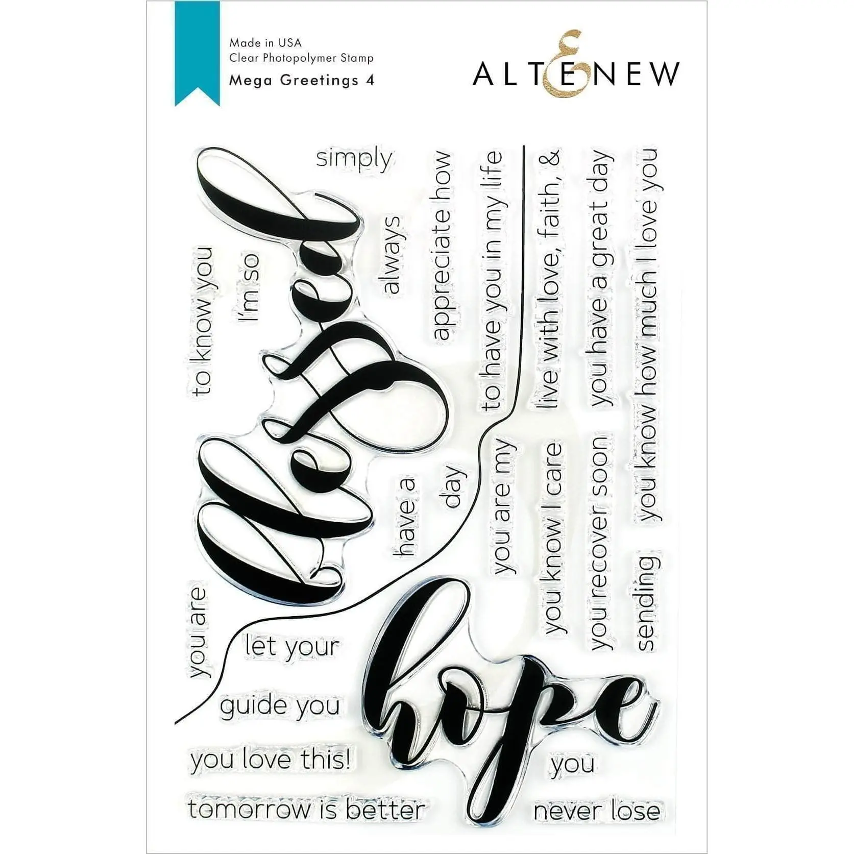 Mega Greetings 4 Stamp Set