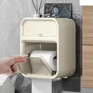 Waterproof Wall-Mounted Paper Towel Holder, No-Drill Installation, Durable & Convenient Design, Ideal for Kitchen Use, Bathroom Accessories, Box