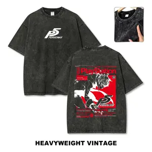 Men's Persona 5 Vintage 90s Graphic Tee, Oversized Streetwear Top, Funny Design, Vacation Outfit Essential