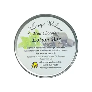 Mint Chocolate Cocoa Butter Lotion Bar, All Natural Skincare Moisturizer