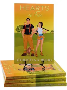 Hearts on Fire by Christina Berry - Book 1 of the Hearts of Texas Series - Signed Paperback - Small Town Neighbors-to-Lovers Firefighter Cat Dad Spicy Rom Com Novel