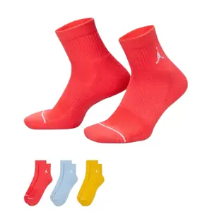 Air Jordan Everyday Ankle Sport Socks - Breathable, Sweat-Wicking (3 Pairs, DX9655-917)