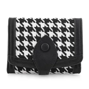 Las Vegas Houndstooth Pattern Faux Leather Wallet