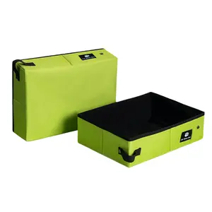 Portable Foldable Cat Litter Box with Litter Bags – Travel & Camping Kit with Waterproof Base
