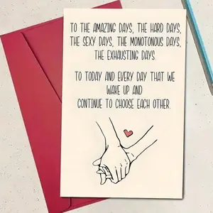 Humorous Love Message Anniversary Card, Cartoon Design, Personalized Paper Card For Boyfriend, Girlfriend, Husband, Wife, Any Occasion, Fantasy Theme, No Electricity Needed, Birthday Gift