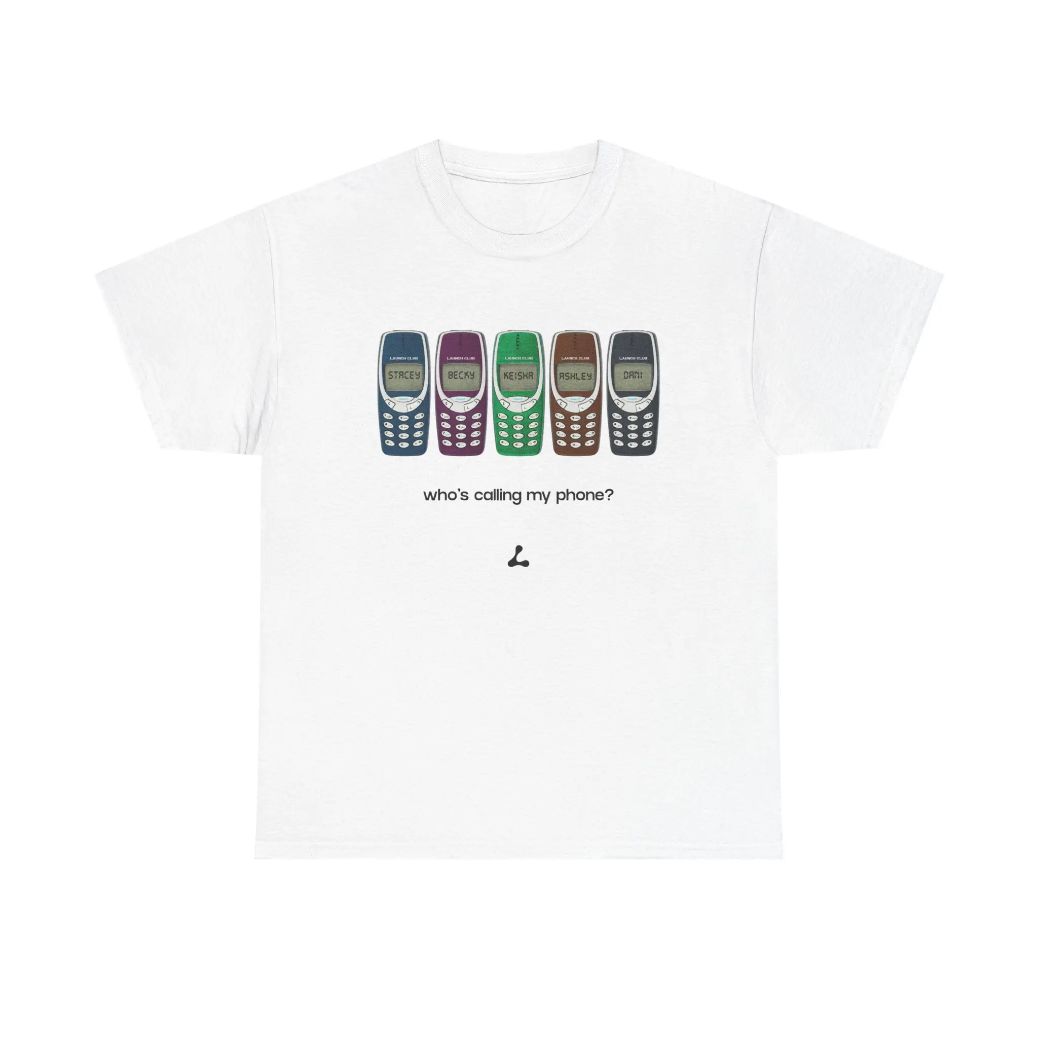 Unisex Short-Sleeve Round-Neck Graphic Top, Casual Streetwear "Who's Calling My Phone" Sports Shirt