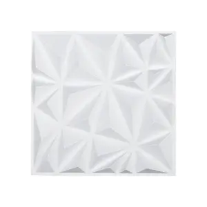 fathersdaygift VEVOR 3D Wall Panels, 33-Pack 11.81x 11.81 in PVC Modern Art Minimalist Diamond Tiles, 32 Sq. Ft Coverage Accent Wall Panel, Interior Home Decor for Ceiling, Bedroom, Living Gaming Room, Matte White