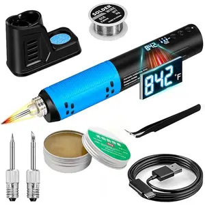 Cordless Soldering Iron Kit LED Display Portable Soldering Tools 392°F to 842°F Cordless Soldering Iron Kit LED Display Portable Soldering Tools 392°F to 842°F